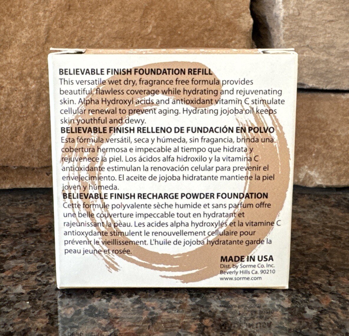 2X Sorme Believable Finish Wet/Dry Powder Foundation Rosy Beige 411 , 0.23 oz Ea
