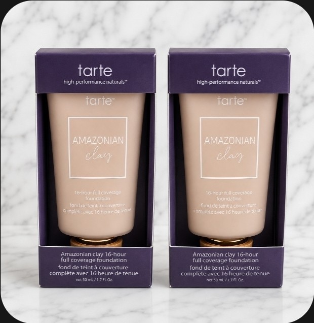 2x Tarte 22G LIGHT GOLDEN Amazonian Clay 16HR Hour Full Cover Foundation 1.7 oz