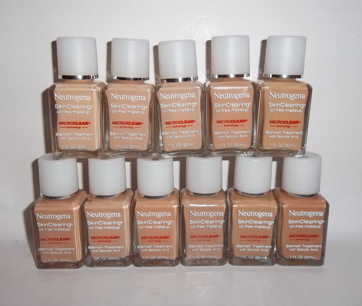 Neutrogena Skin Clearing Oil Free Makeup Foundation Acne w/ Salicylic 1oz PICK