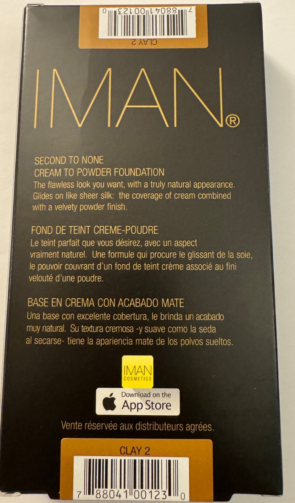 IMAN COSMETICS Second to None Cream To Powder Foundation Shade Clay 2