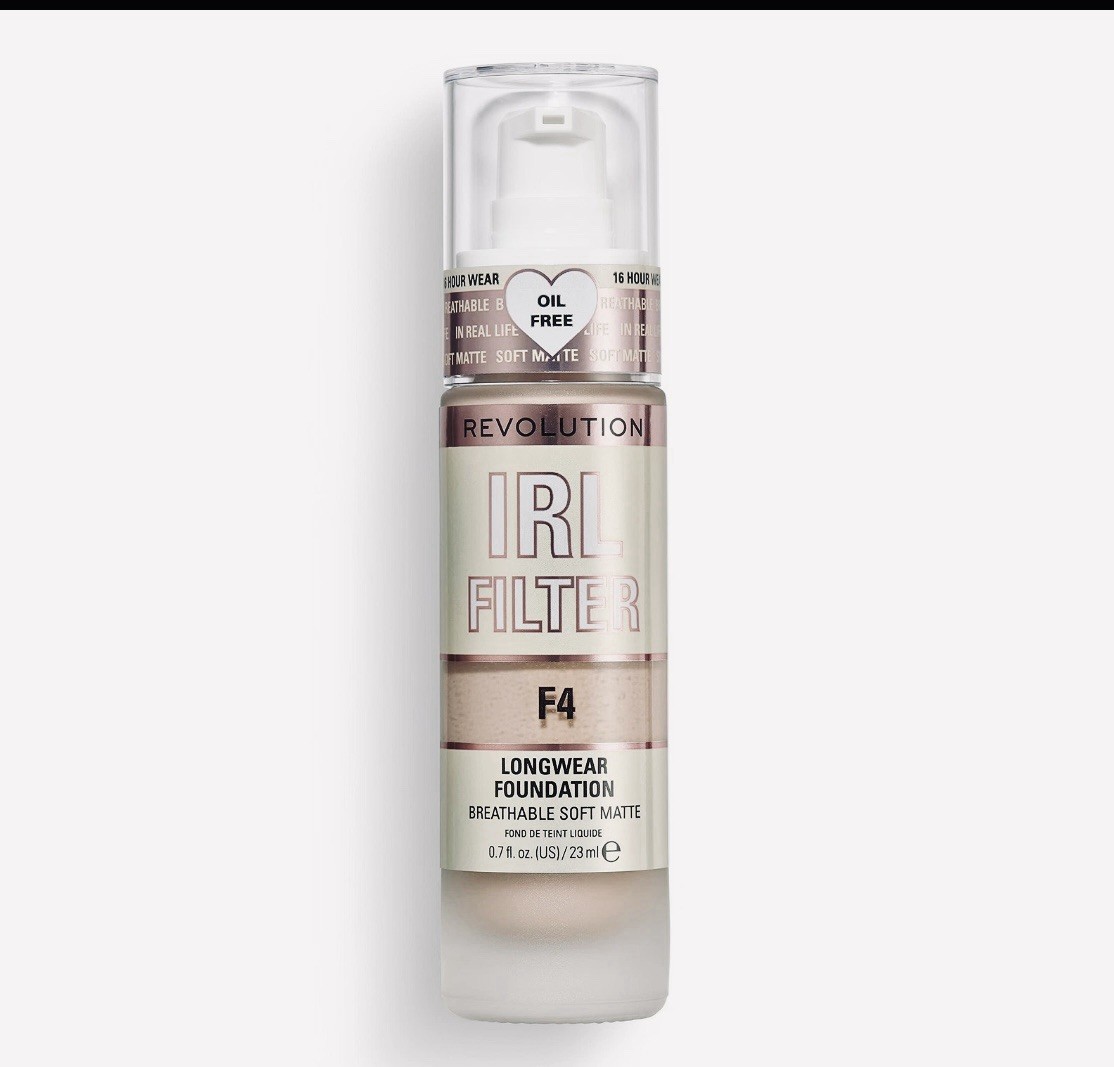 Revolution Beauty, F4, IRL Filter Longwear Foundation, Soft & Breathable Formula