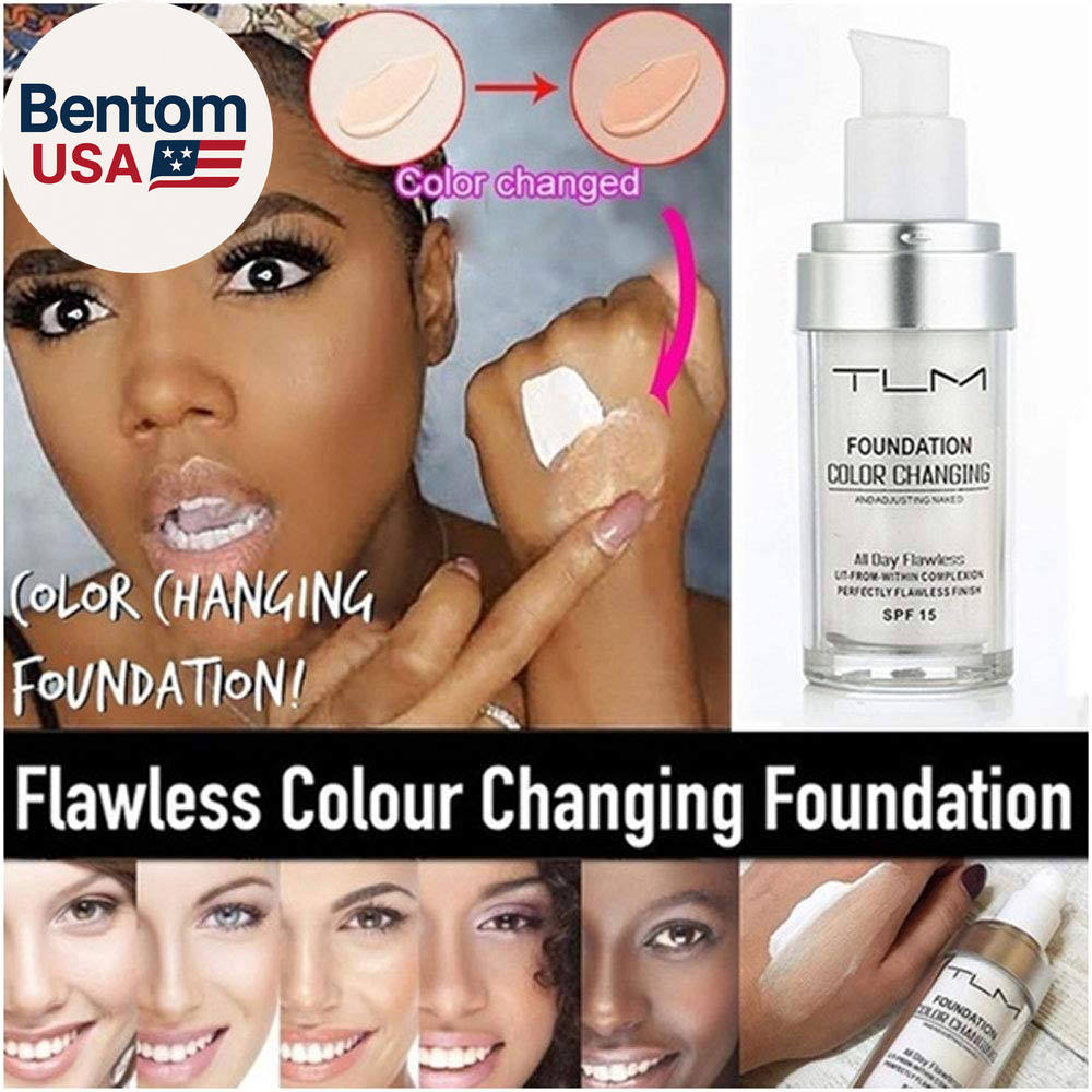 5PCS TLM Colour Changing Foundation Makeup Set Matte Liquid Full Coverage Oil Co