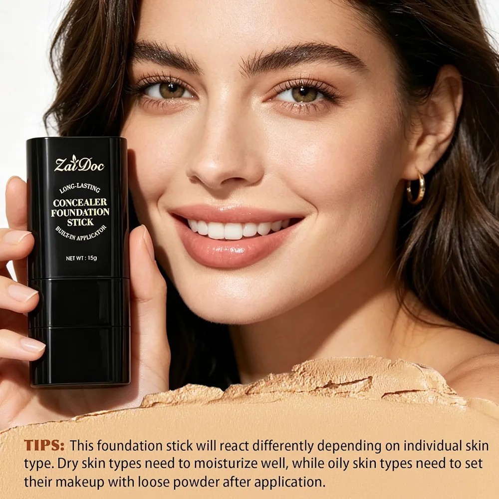 Foundation Stick Concealer Full Coverage Makeup w/ Built In Brush Shade 05