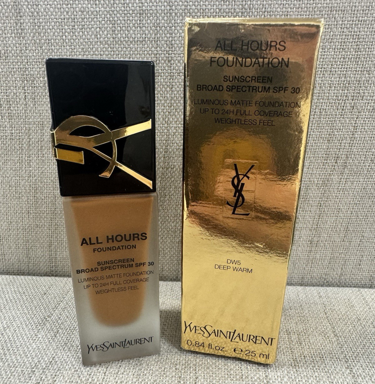 Yves Saint Laurent YSL All Hours Foundation DW5 Deep Warm Full Matte SPF 30 0.84