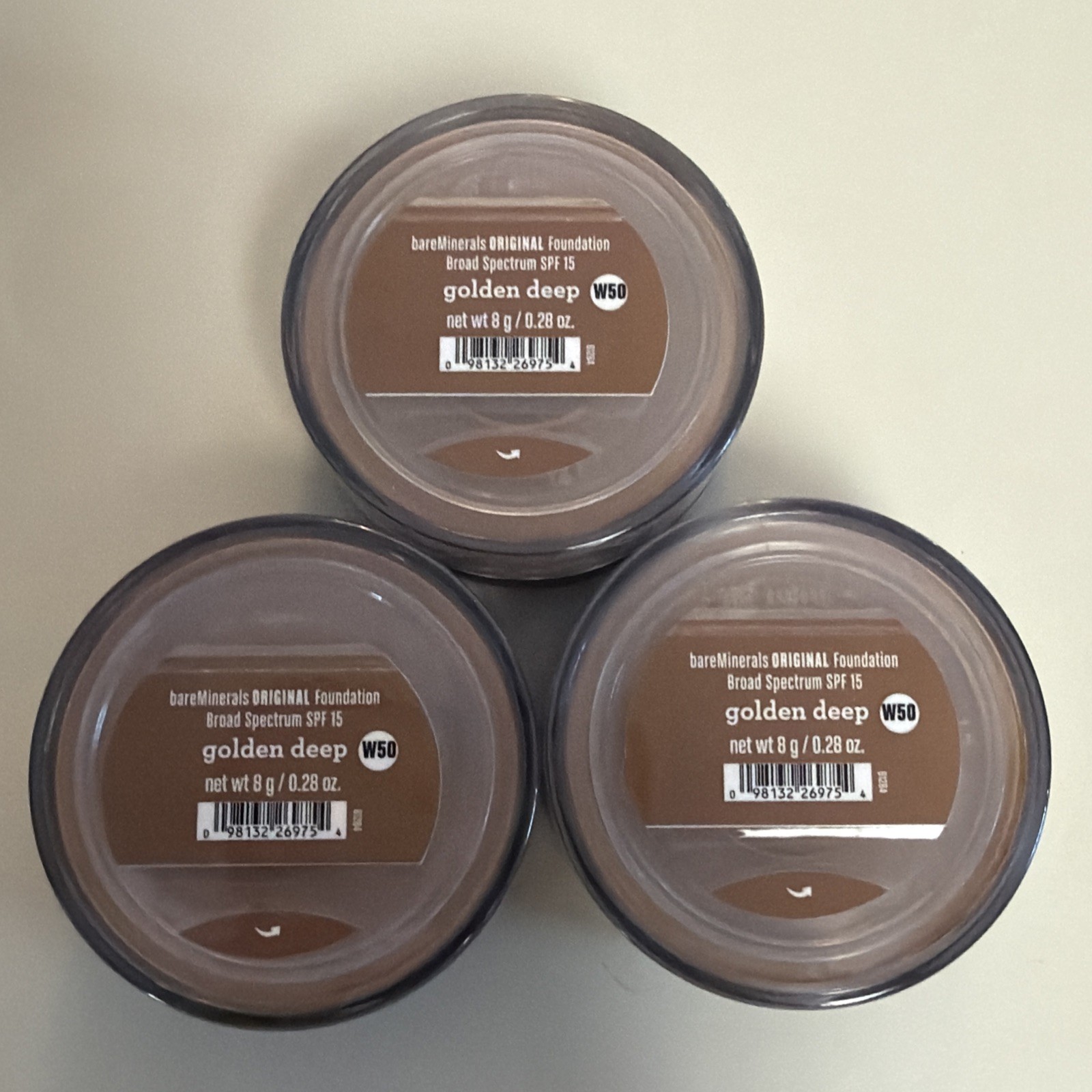 bareMinerals ~ Golden Deep ~ Original Loose Powder Foundation SPF 15 ~ LOT OF 3