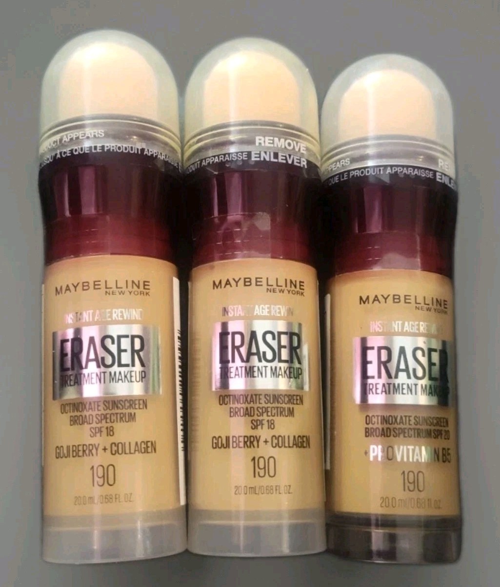 3 Pack Maybelline Instant Age Rewind Eraser Treatment Makeup 190 – New Sealed