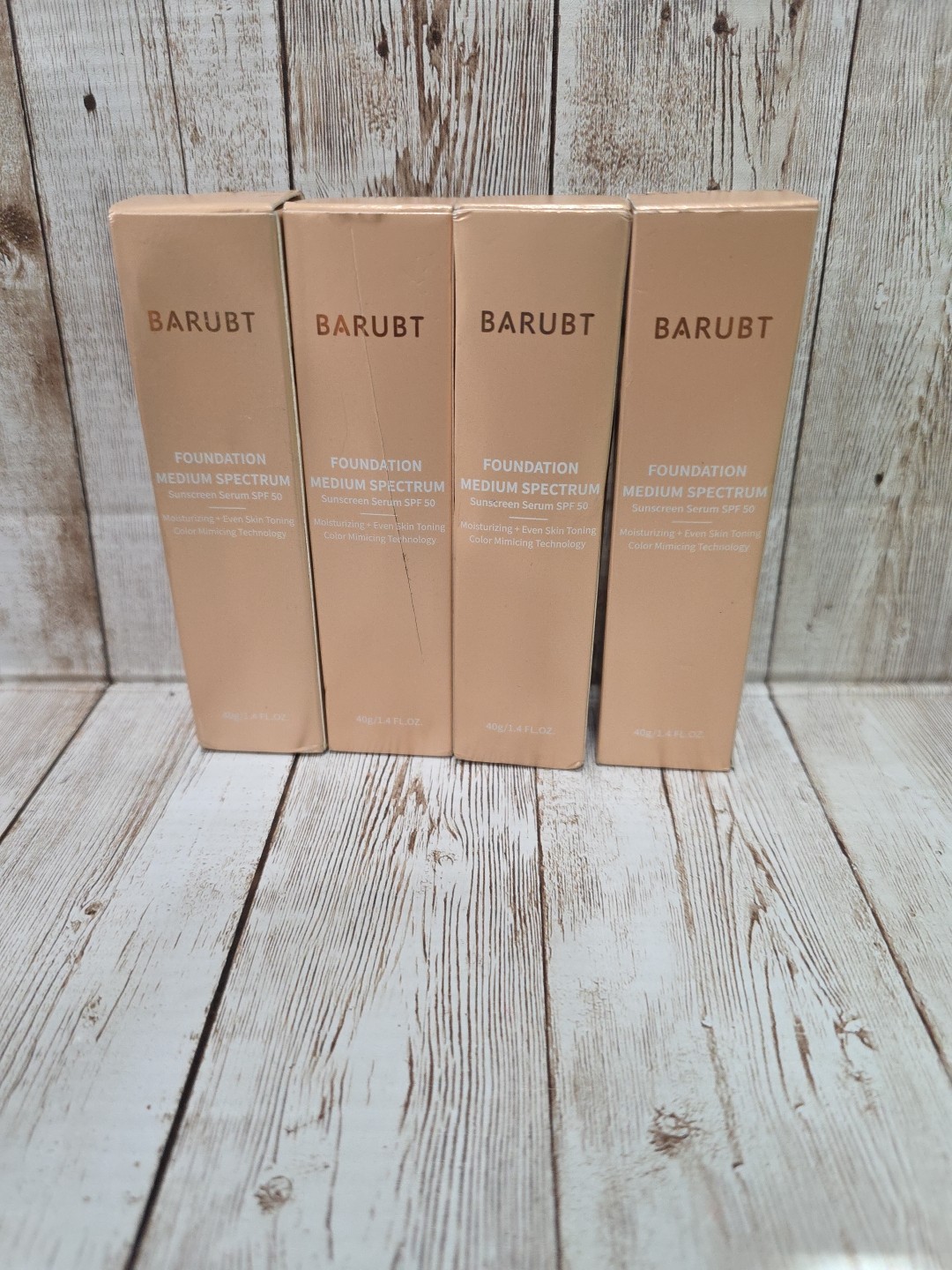Lot Of 4 Barubt Foundation MEDIUM SPECTRUM SUNSCREEN SERUM SPF 50 1.4oz NEW