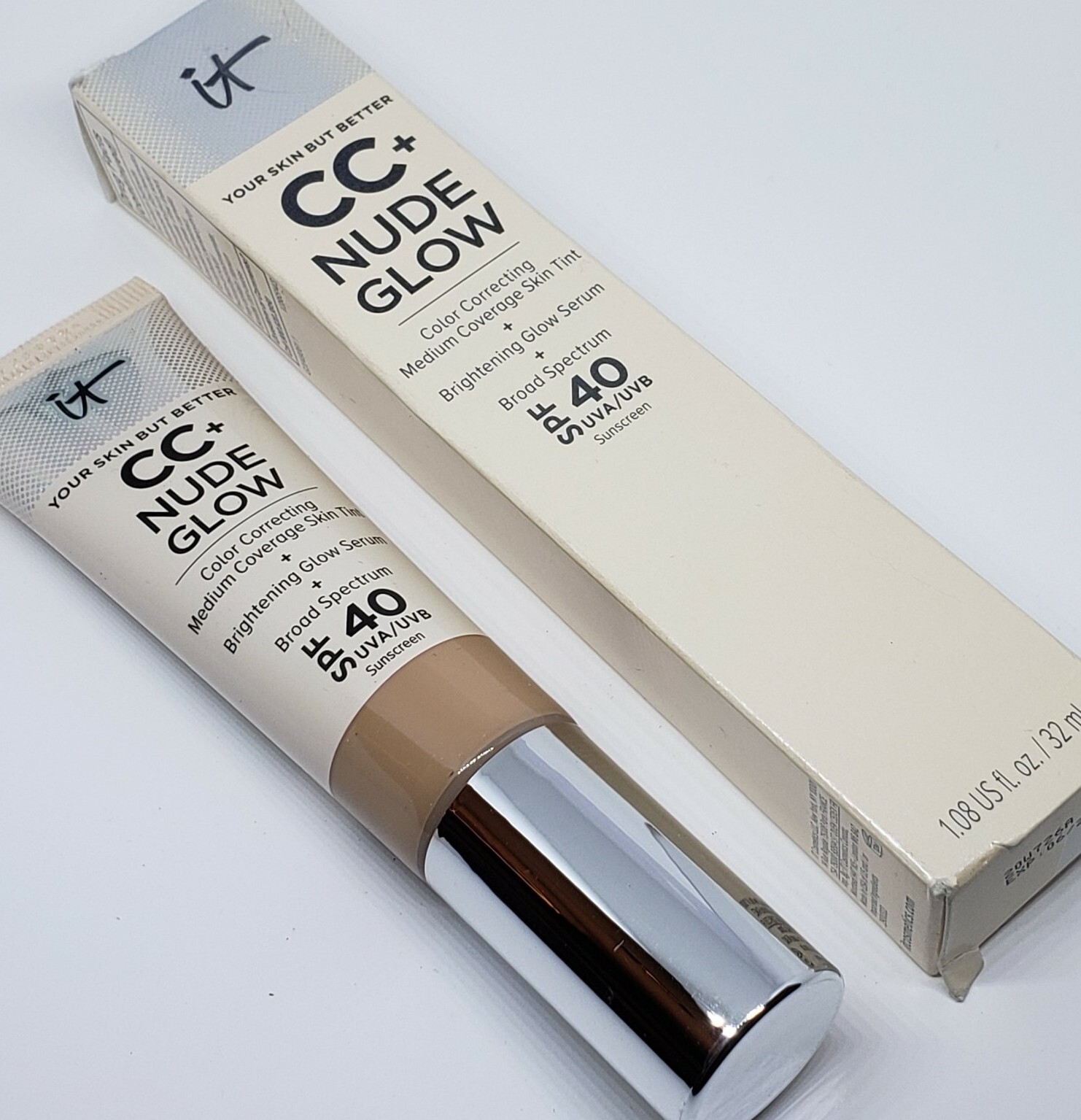 It Cosmetics CC+ Nude Glow Color Correcting Skin Tint MEDIUM 1.08oz SPF40