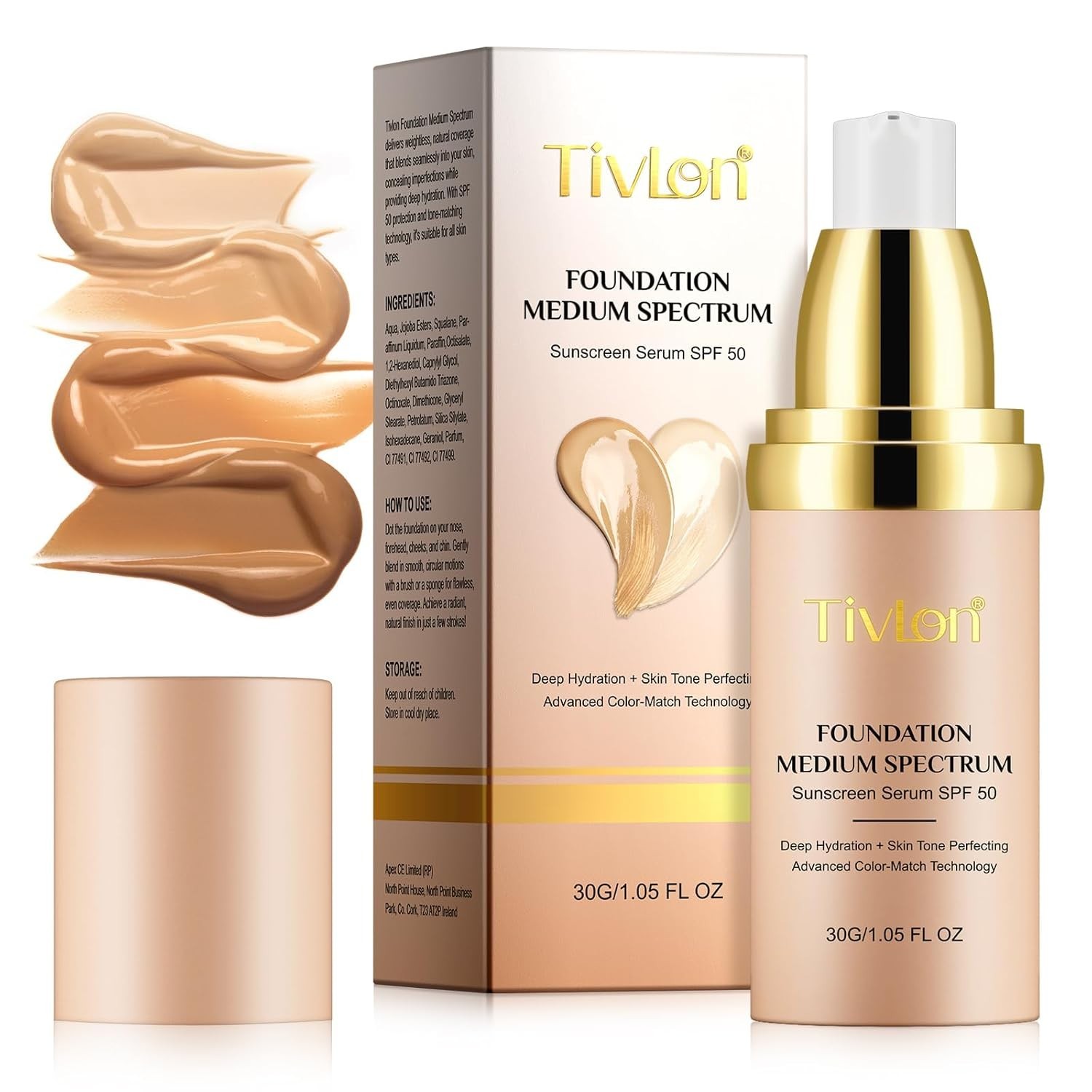 4-in-1 Color Changing Foundation SPF 50+ – Hydrating & Waterproof Formula