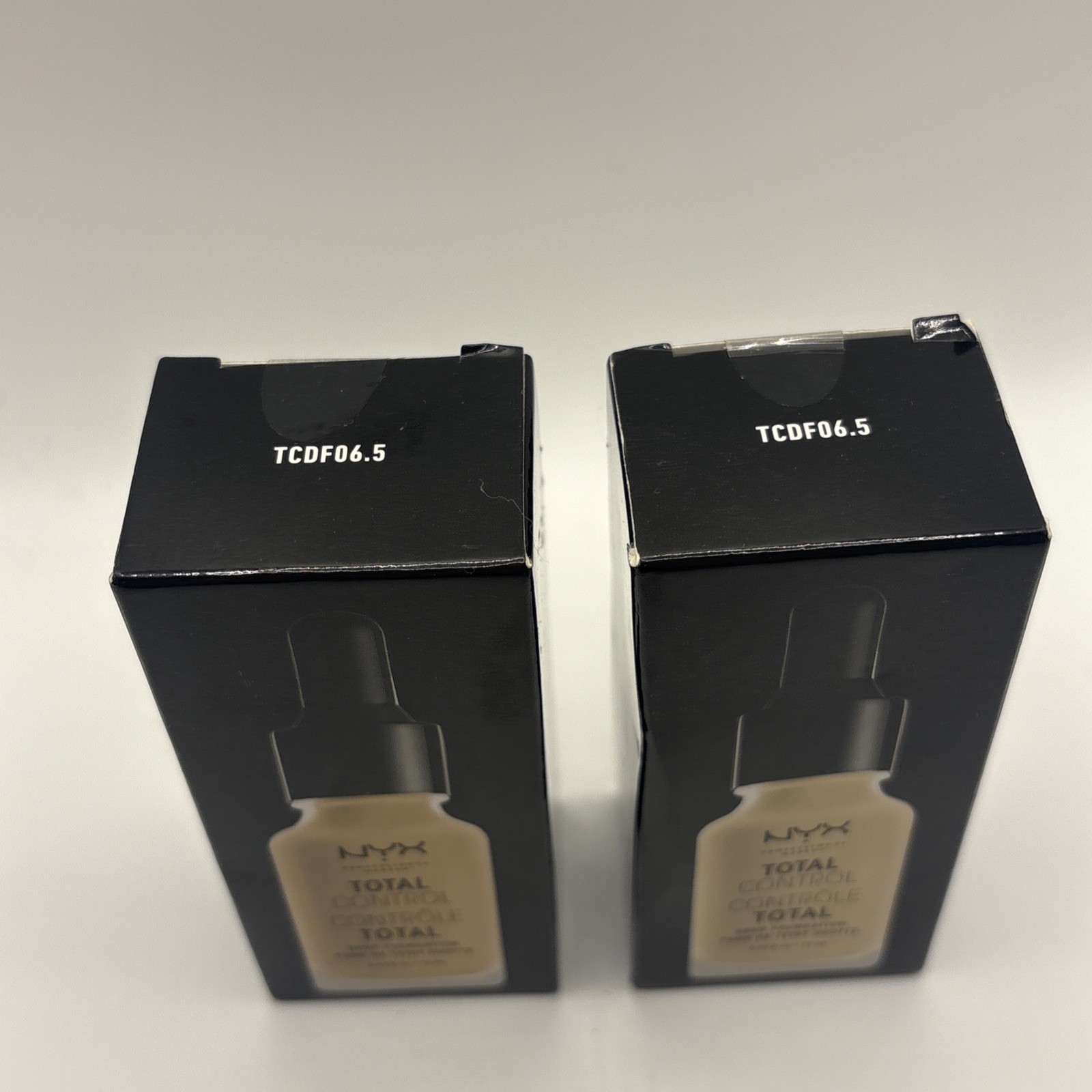 2X NYX Total Control Drop Foundation TCDF06.5 Nude 0.43 oz New Sealed
