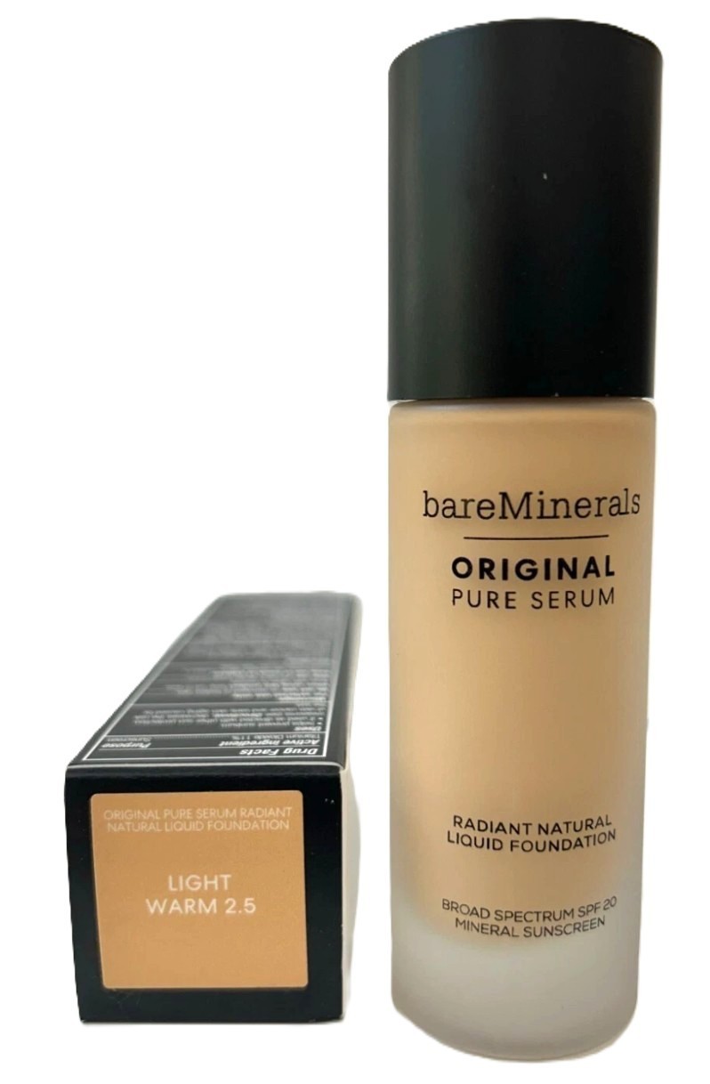bareMinerals Original Pure Serum Foundation* SPF 20 ~ Light Warm 2.5 NIB 1oz $44