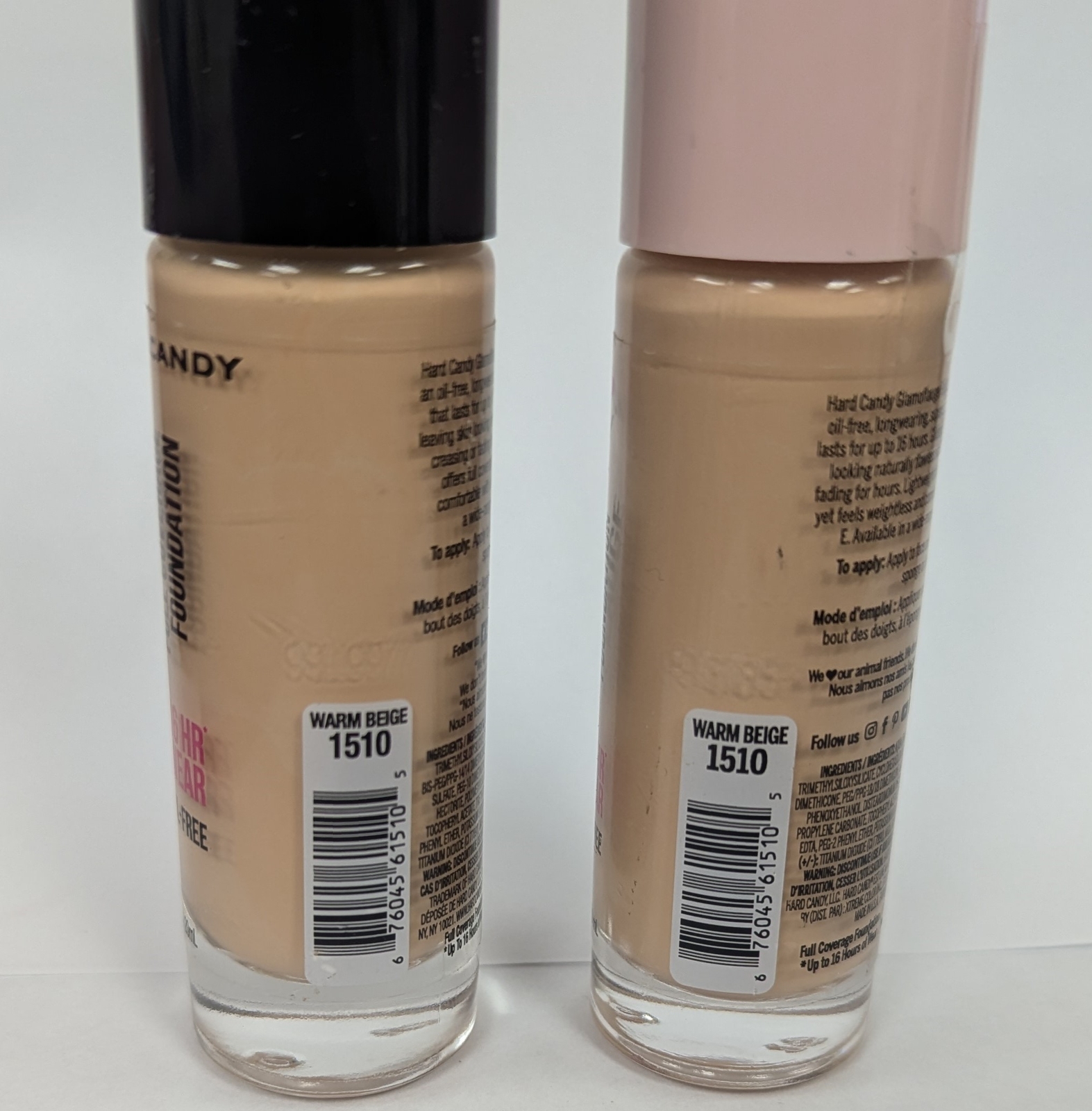 2 PACK HARD CANDY FULL COVERAGE FOUNDATION WARM BEIGE 1510 SEE DESCRIPTION