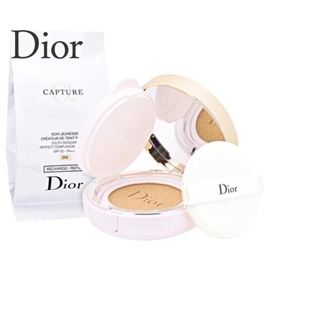 Dior CAPTURE DREAMSKIN Moist Cushion Aging-care Foundation Refill 15gx2pcs +Case