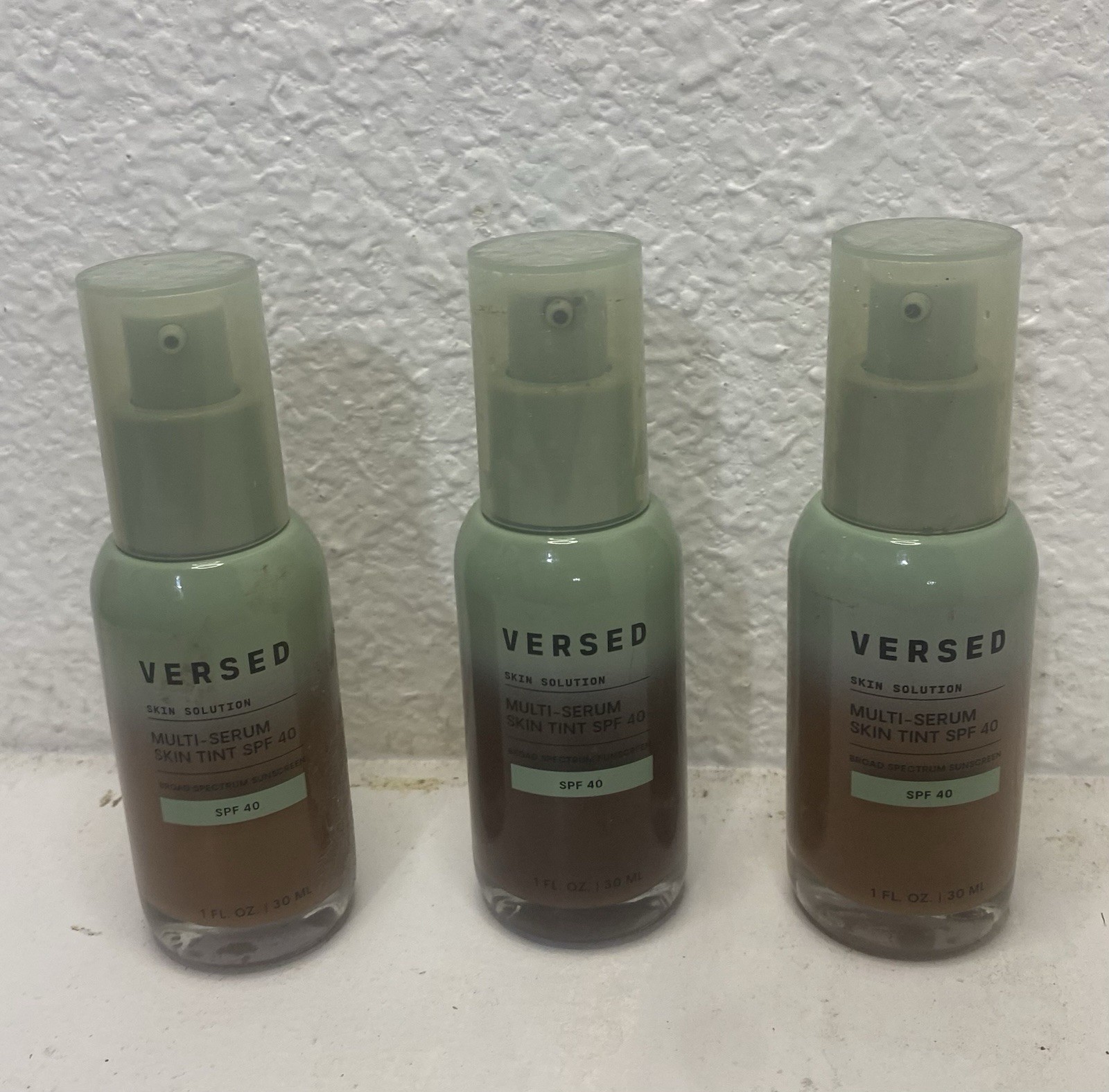 Lot of 3 Versed Skin Solution Multi-Serum Skin Tint Foundation – SPF 40 – 12W
