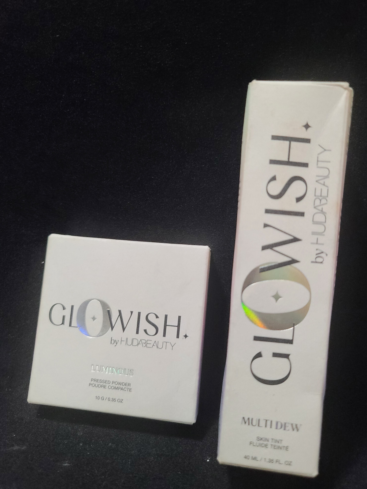 ❤Lot 2x❤ GloWish Huda Beauty Multi Dew Skin Tint Pressed Powder Deep 11 Rich 12❤