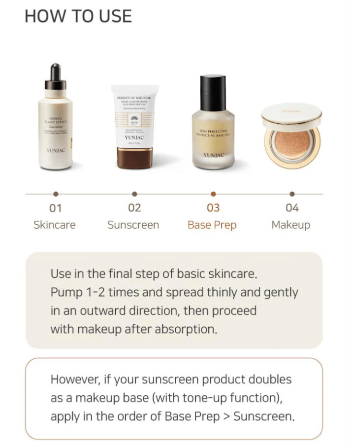 YUNJAC Skin Perfecting Protective Base Prep 1.35 fl oz 40 ml Korea Exp 04/2028