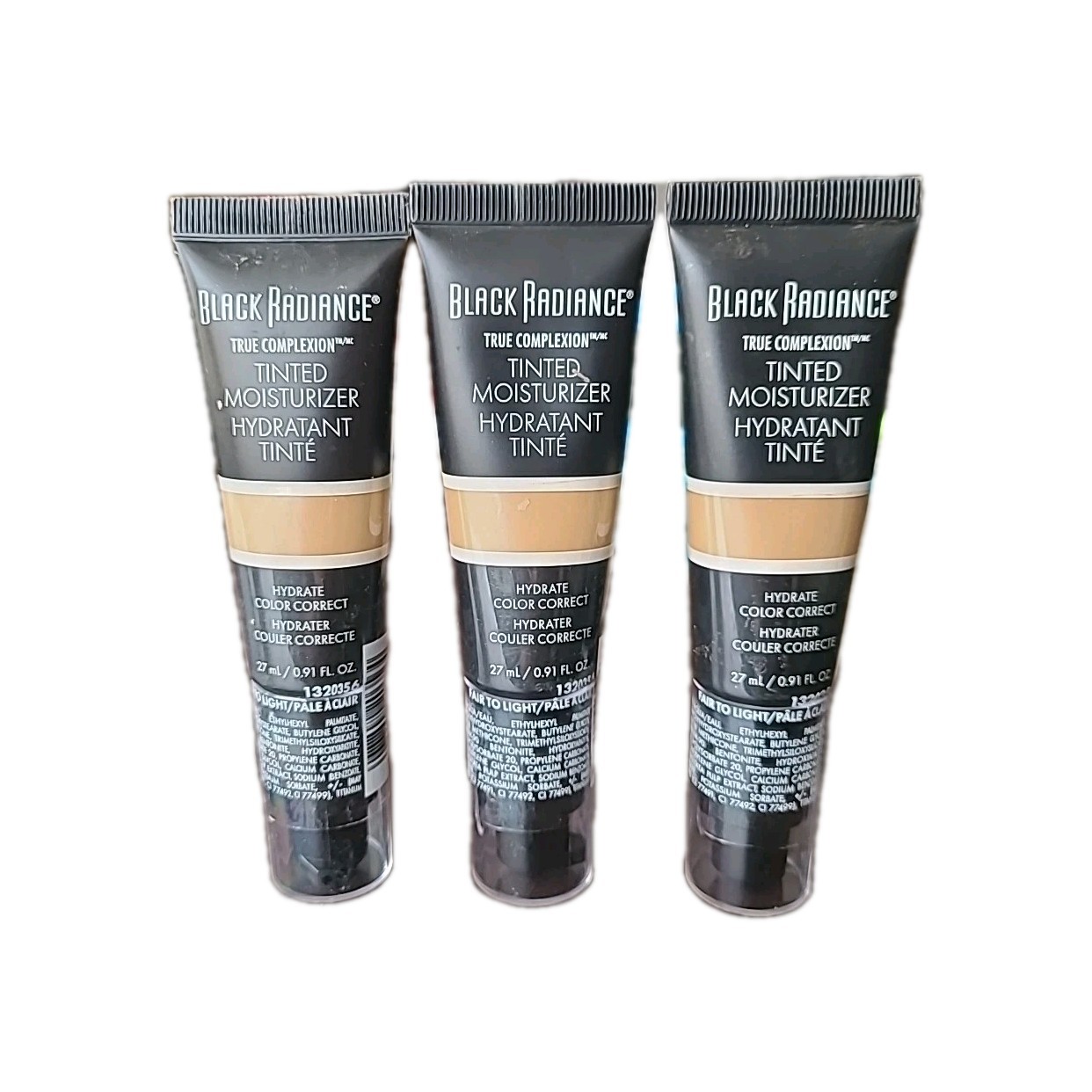 3 SEALED Black Radiance True Complexion Tinted Moisturizer SPF 15 Fair to Light