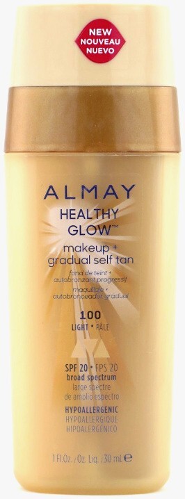 Almay Healthy Glow Makeup + Gradual Self Tan 100 Light 1 fl oz-SPF20 *Twin Pack*