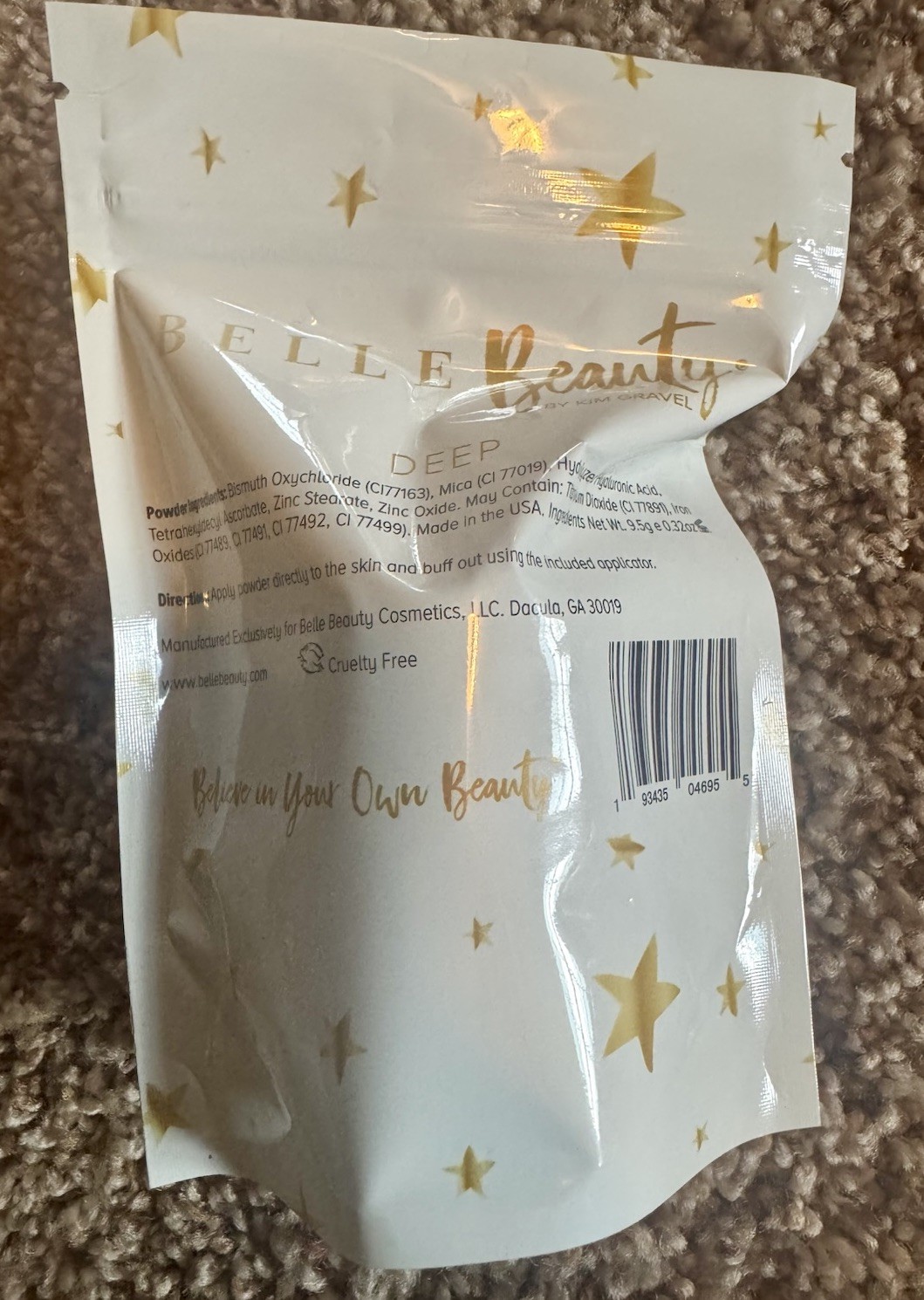 Belle Beauty Easy Peasy Powder Matte Mineral Foundation DEEP 0.32 oz. New/Sealed