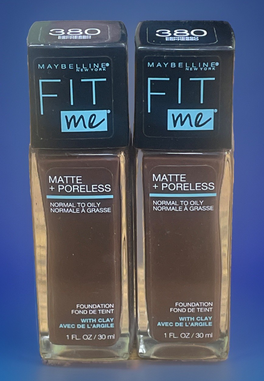 Maybelline Fit Me! Matte+Poreless Foundation #380 Espresso Lot Of 2 Bottles