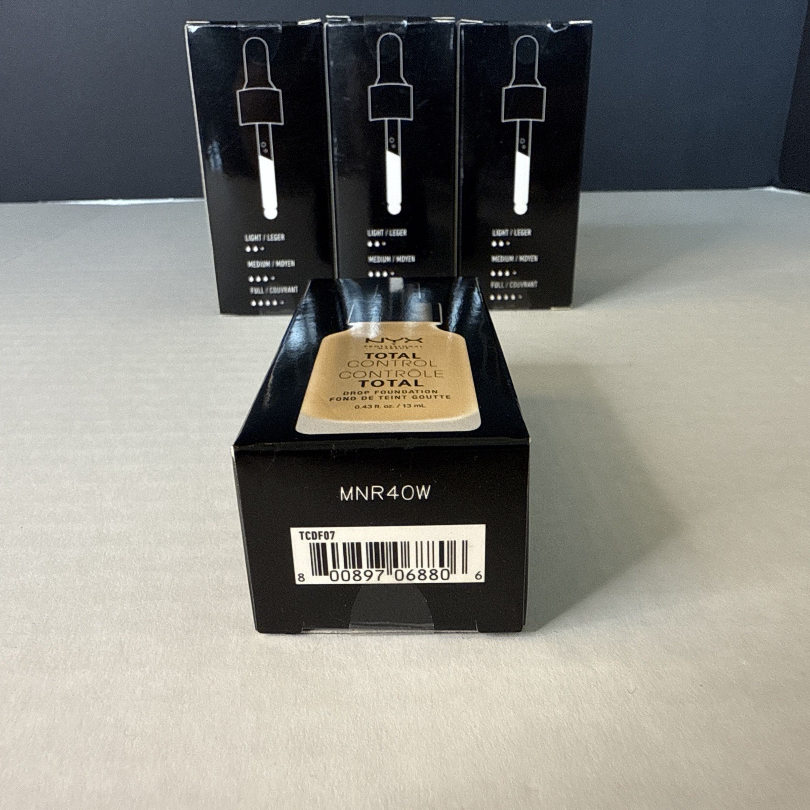 NYX Professional Makeup Total Control Drop Foundation Lot Of 4 NIB Sealed TCDF07