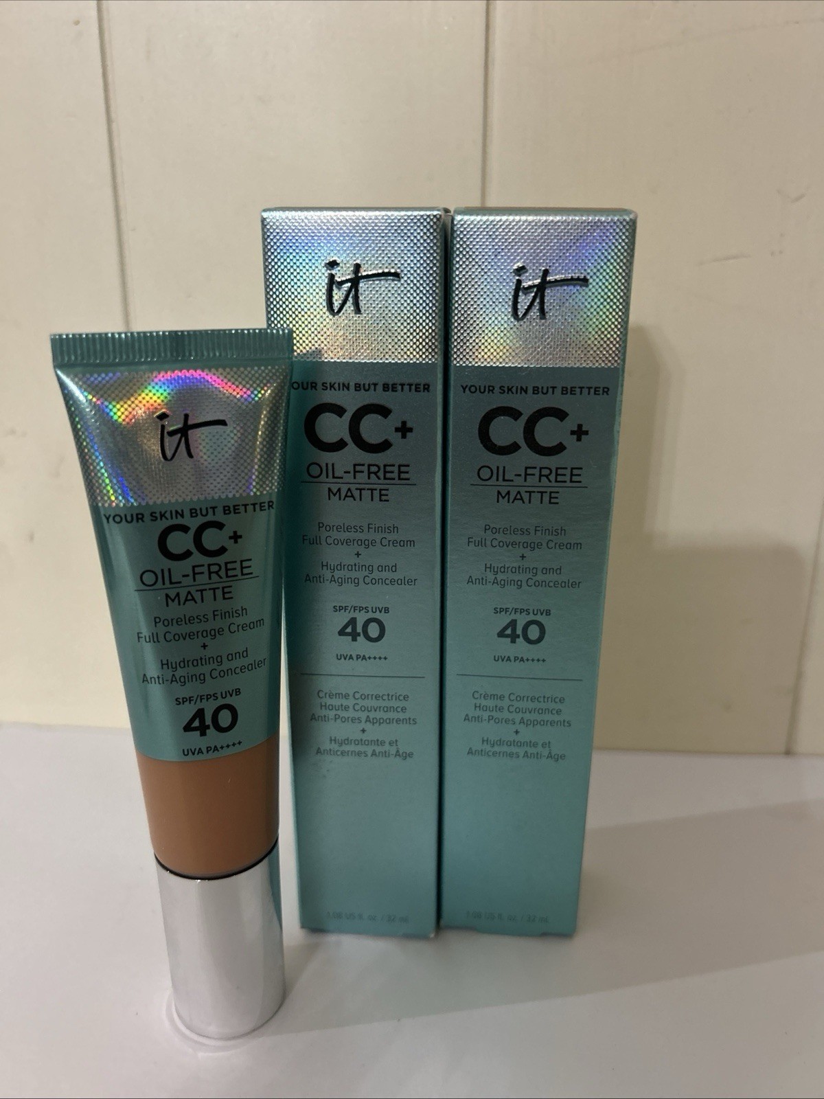 2X It Cosmetics Your Skin Better CC+ SPF 40 Oil-Free Matte Concealer RICH HONEY