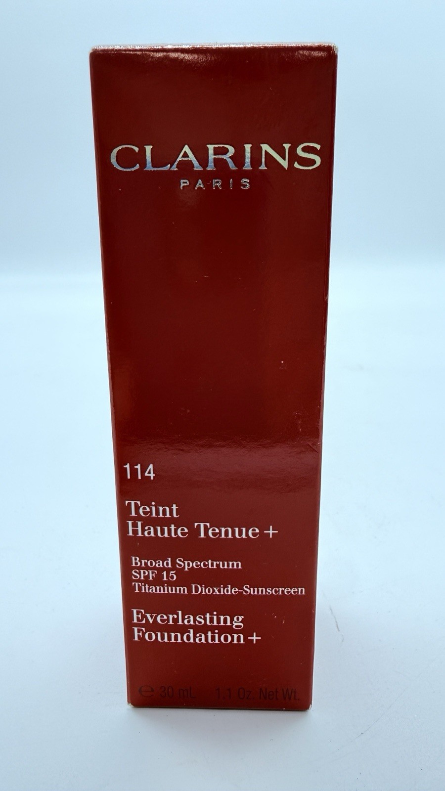 Clarins Everlasting Foundation + SPF 15 – Cappachino 114 – 1.1 Oz New
