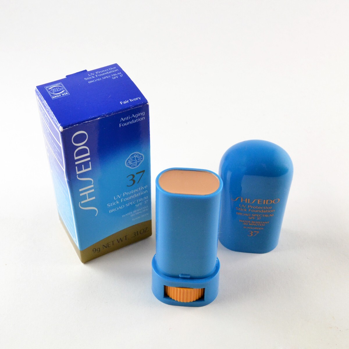 Shiseido UV Protective Stick Foundation SPF 37 FAIR IVORY – Size 9 g / 0.31 Oz.