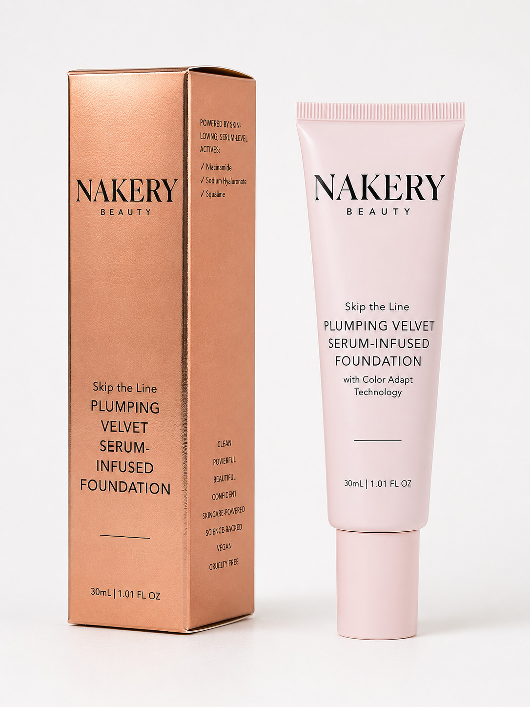 Nakery – Plumping Velvet Serum Infused Foundation 30ml SEALED – NIB – PICK SHADE