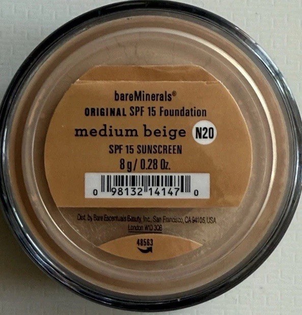 NEW bareMinerals Original Medium Beige SPF 15 Loose Powder Foundation N20 8g