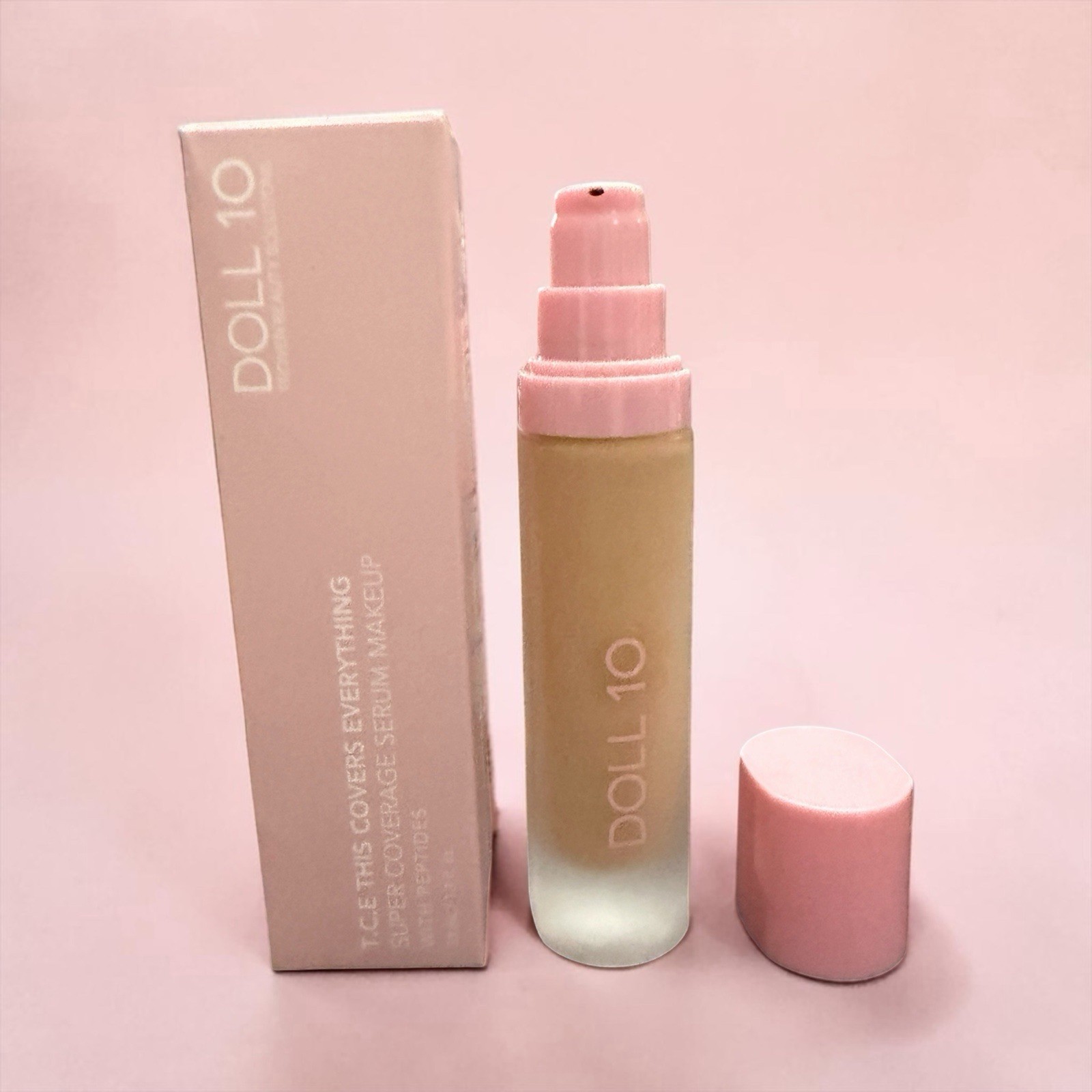 NIB~ Doll 10 T.C.E. Super Coverage Serum MEDIUM Peptide Everything Foundation