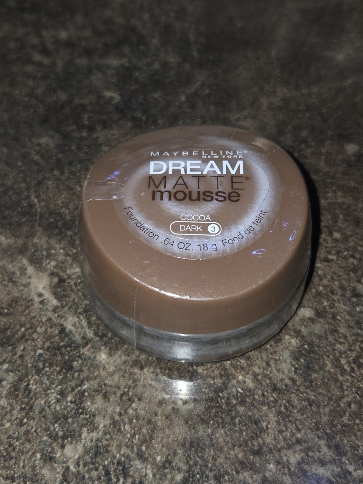 Maybelline Dream Matte Mousse Foundation COCOA 3 Dark .64 oz NEW SEALED