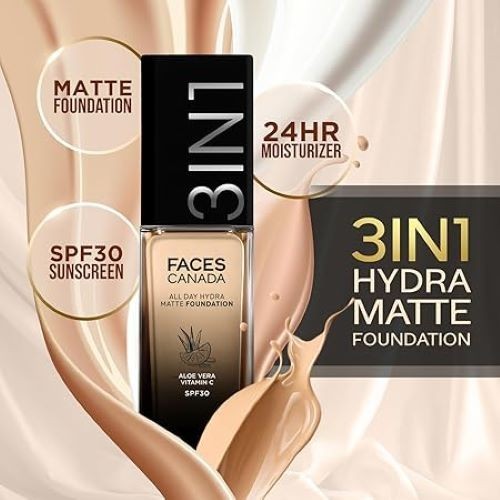 FACES CANADA Hydra Matte Foundation Rich Ivory 013 30ml 3-in-1 SPF 30