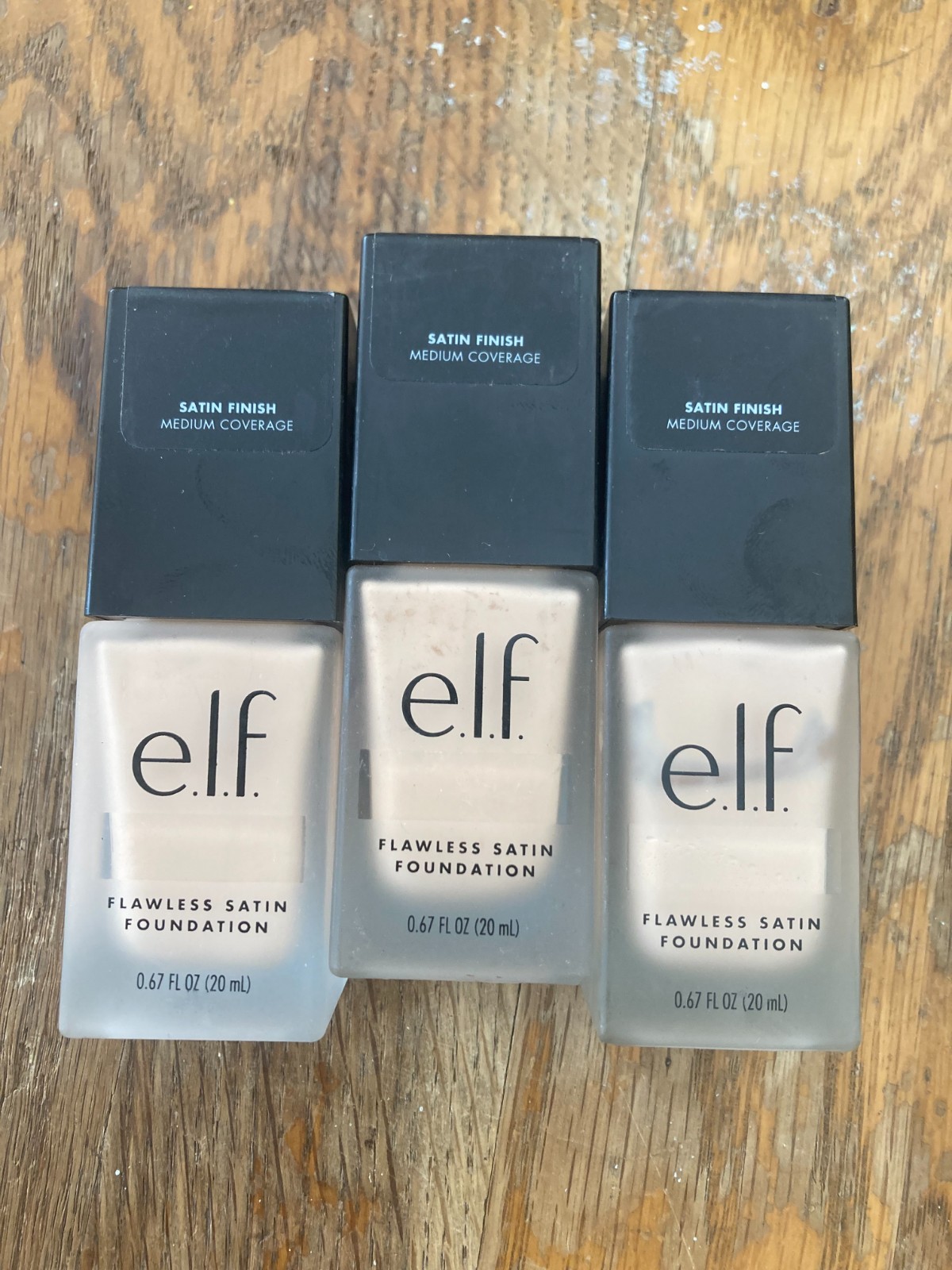 3 x Elf Flawless Satin Foundation (130) SNOW #81391 NEW & Sealed Lot of 3
