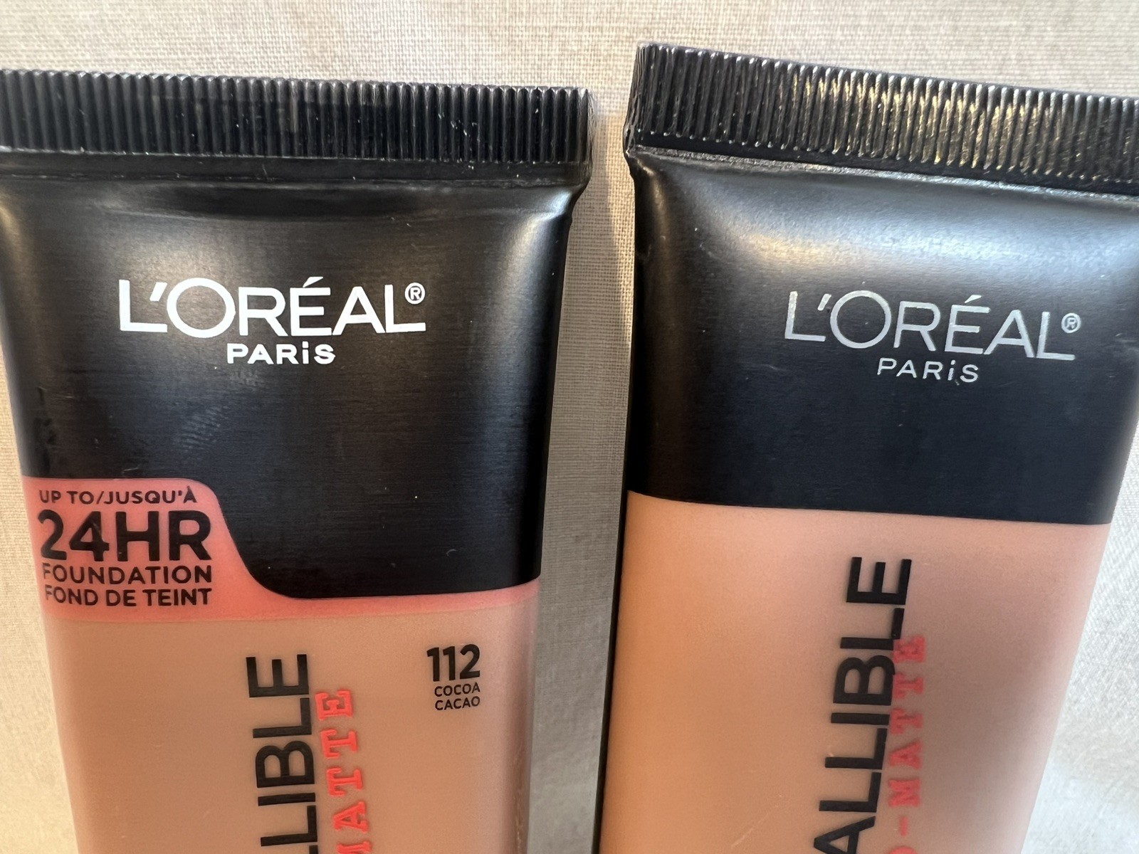 2 NEW sealed tubes L’Oreal Infallible Pro-Matte 24-Hr. foundation, “Cocoa,” #112
