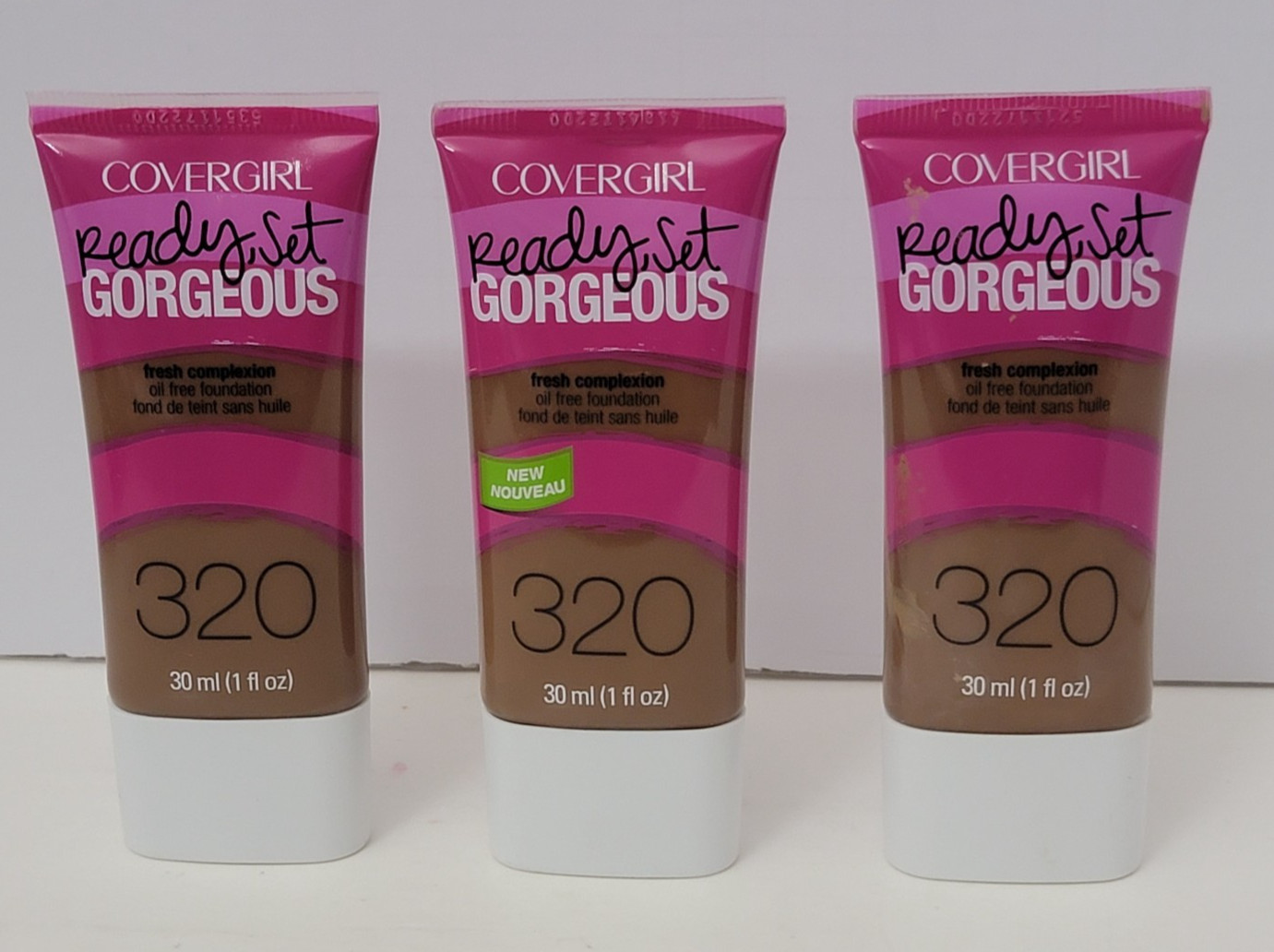 3 pk COVERGIRL Ready, Set, Gorgeous, Oil-Free Foundation 1 fl oz 320 SOFT SABLE