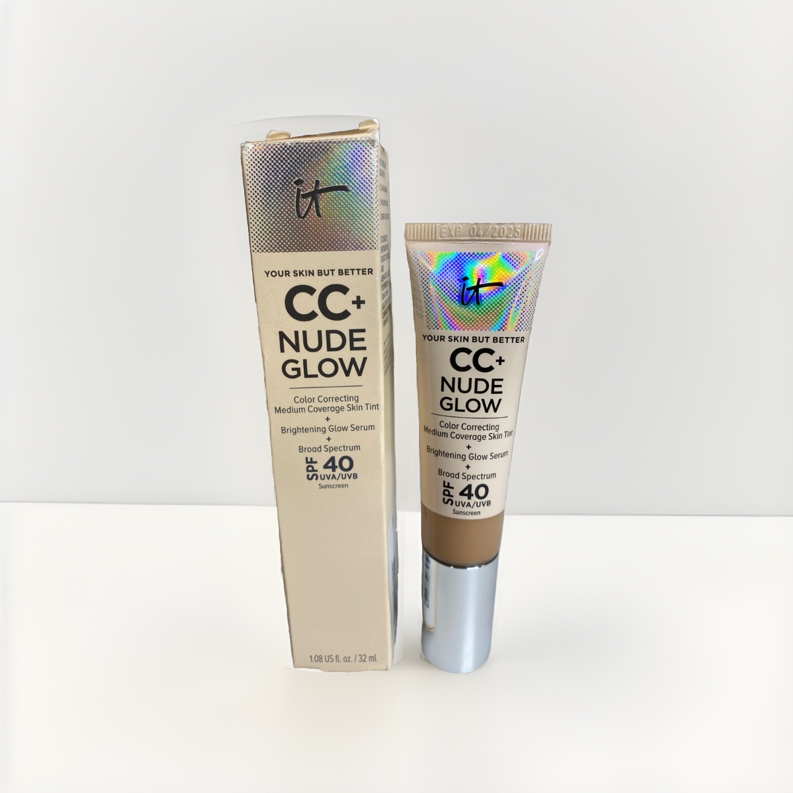 IT COSMETICS -CC+NUDE GLOW Color Correcting MEDIUM COVERAGE TINT #NEUTRAL TAN.