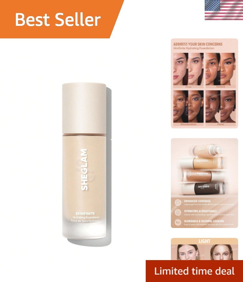 Buildable Coverage Hydrating Foundation Cream – Dewy Finish, Light Skin Tone