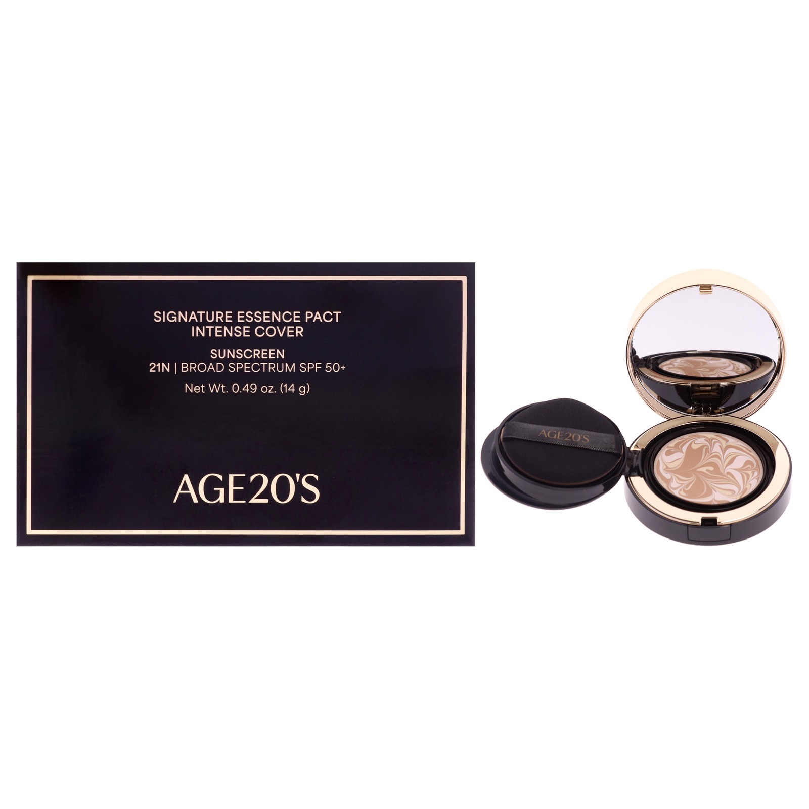 Signature Essence Pact Intense Cover SPF 50 Plus-21N Vanilla by Age20s – 0.49 oz