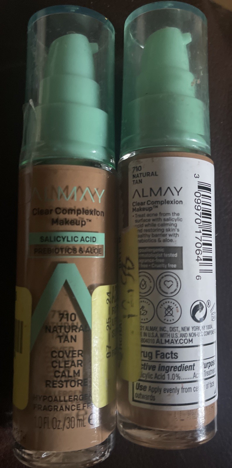 (2 Bottle) Almay Clear Complexion Makeup #710 Natural Tan