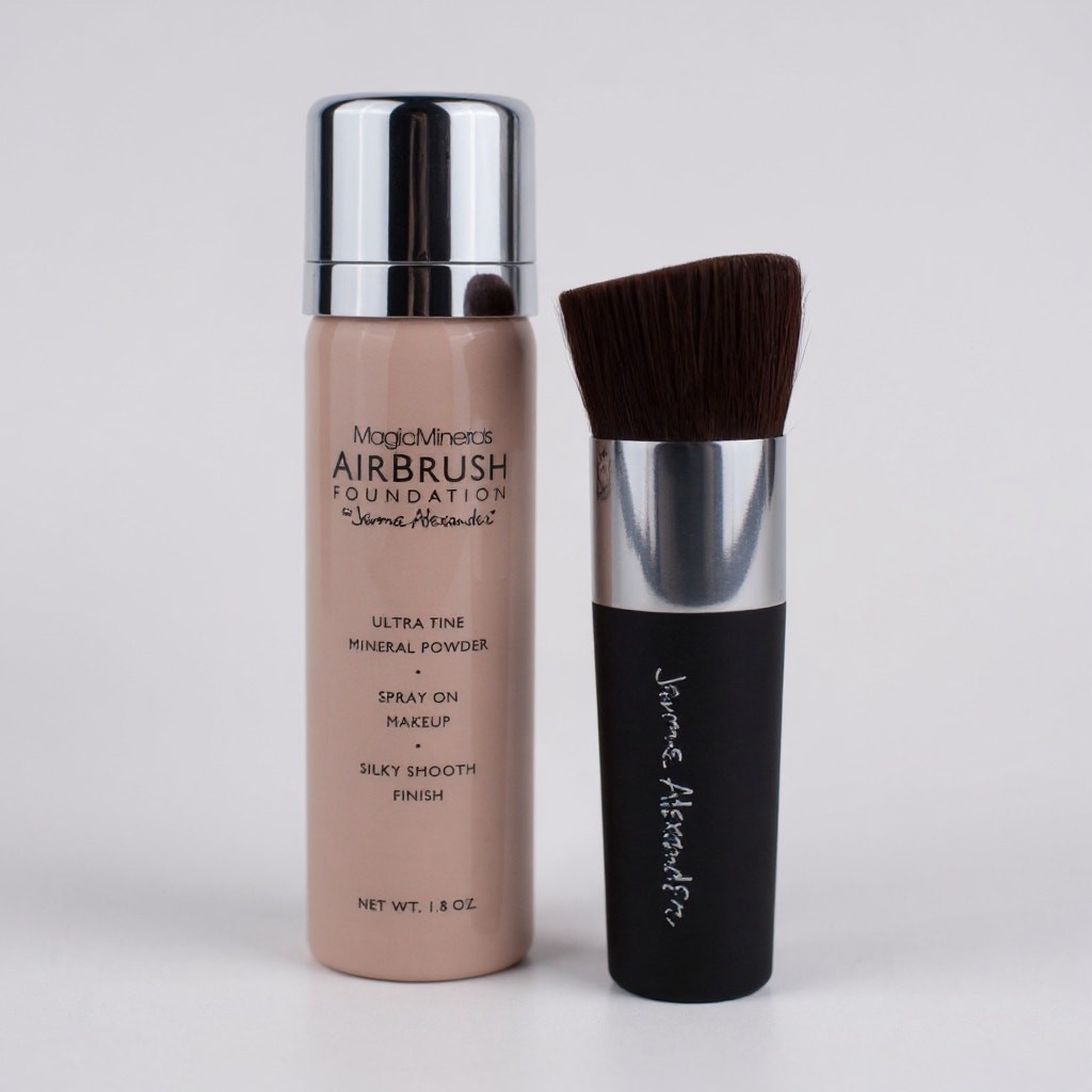 MagicMinerals Airbrush Foundation Kit – Spray-On Mineral Makeup + Brush – LIGHT