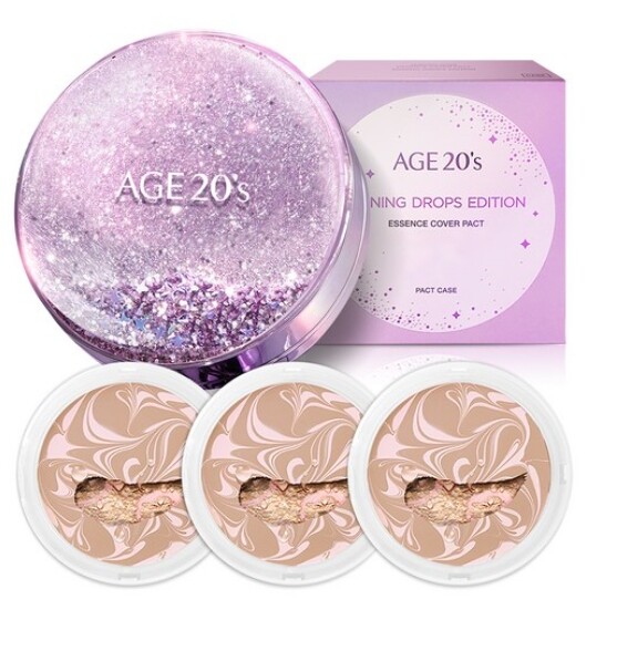 Age 20’s Essence Cover Pact Shining Drop Limited Edition 1 Case+ 3 Refills