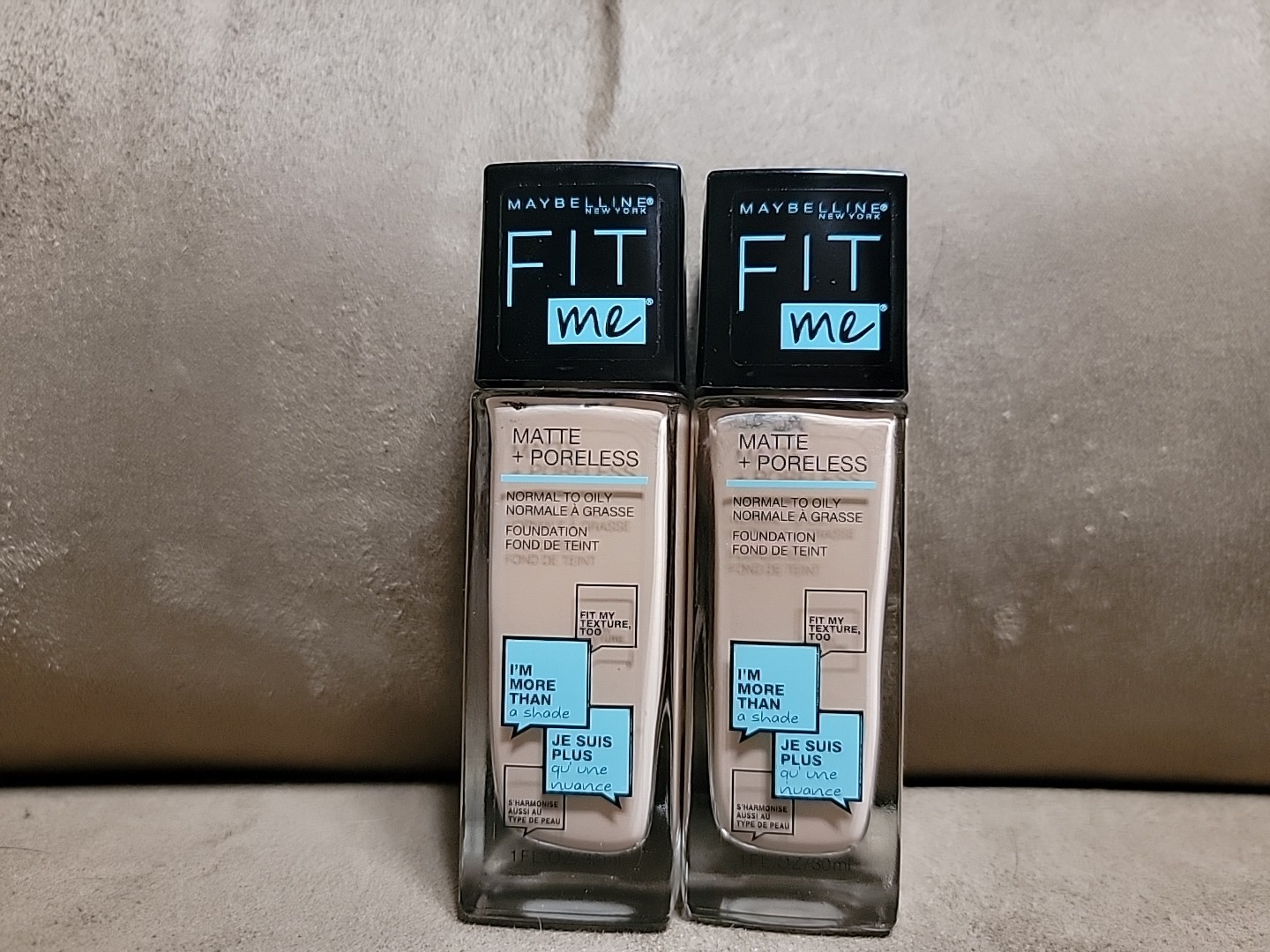Maybelline Fit Me Dewy + Smooth Foundation with vitamin E, Set of 2, 115 Ivory
