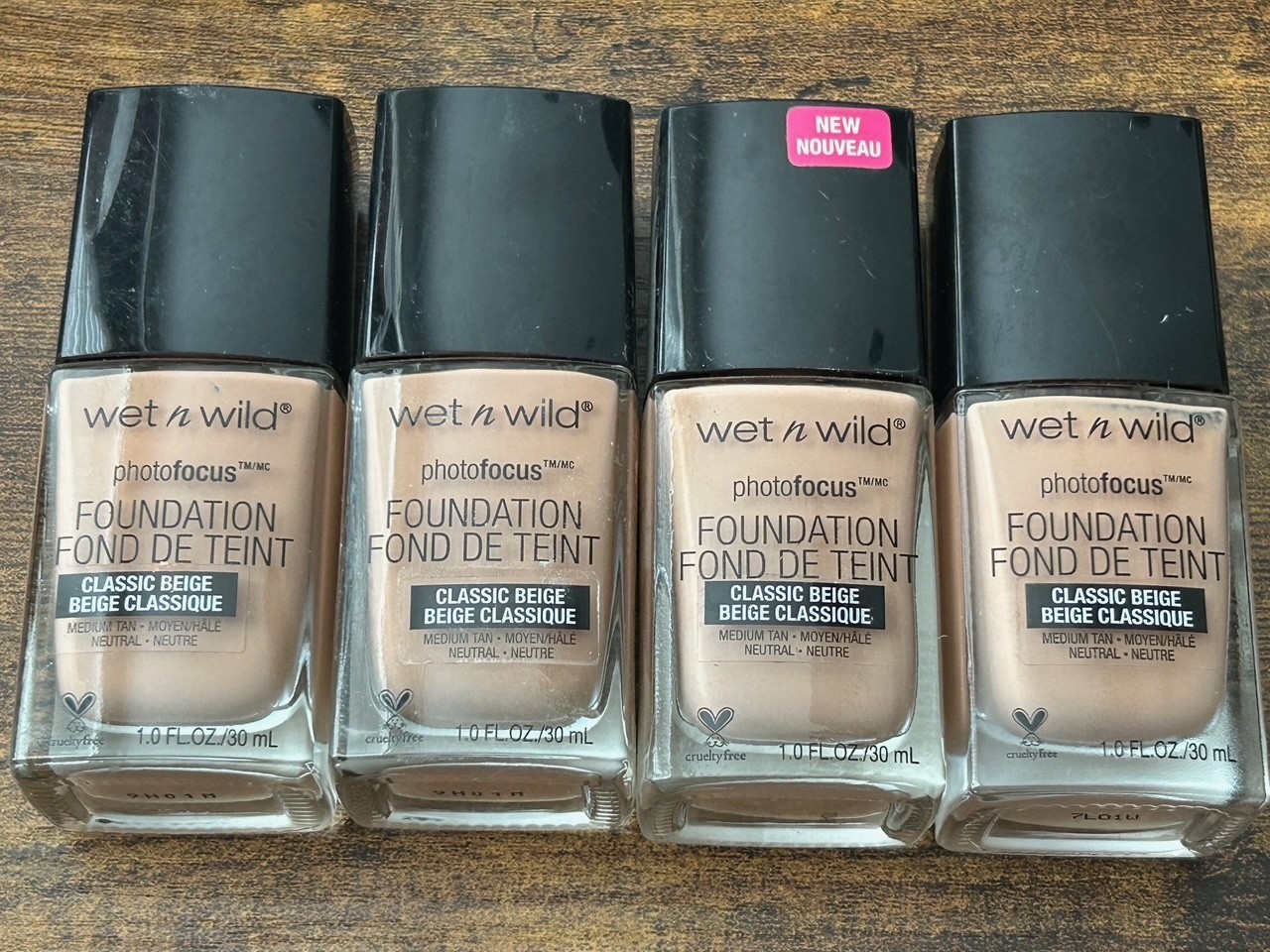 WET N WILD Photo Focus Foundation – 371C Classic Beige Lot Of 4