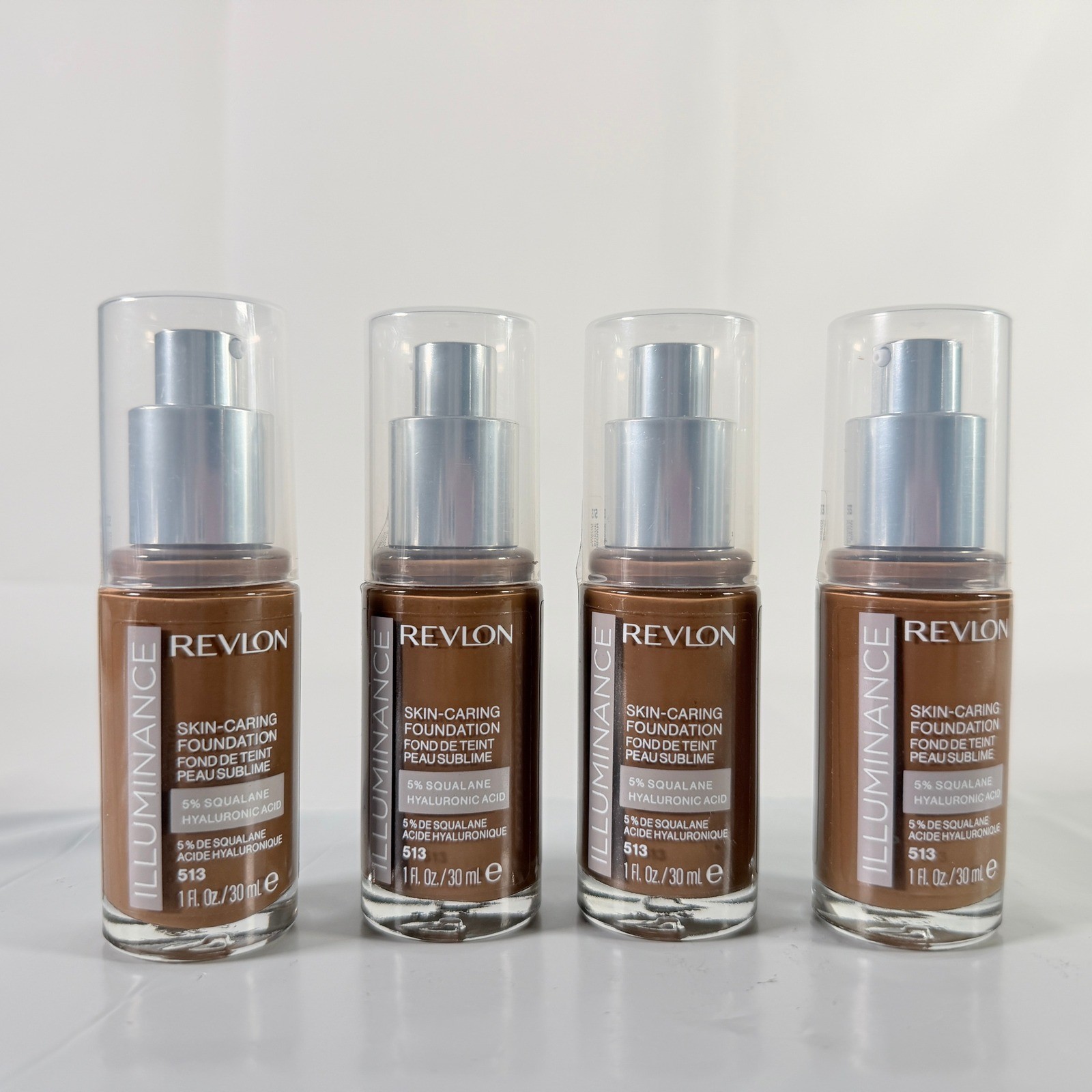 Revlon Illuminance Skin Caring Foundation 513 Mahogany Lot of 4 Brand New