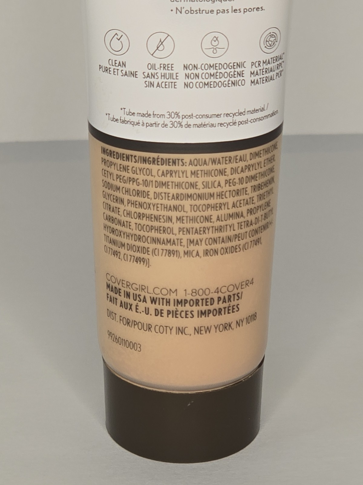 CoverGirl Clean Invisible Foundation 107 Light Beige 1oz Fragrance-Free Vegan