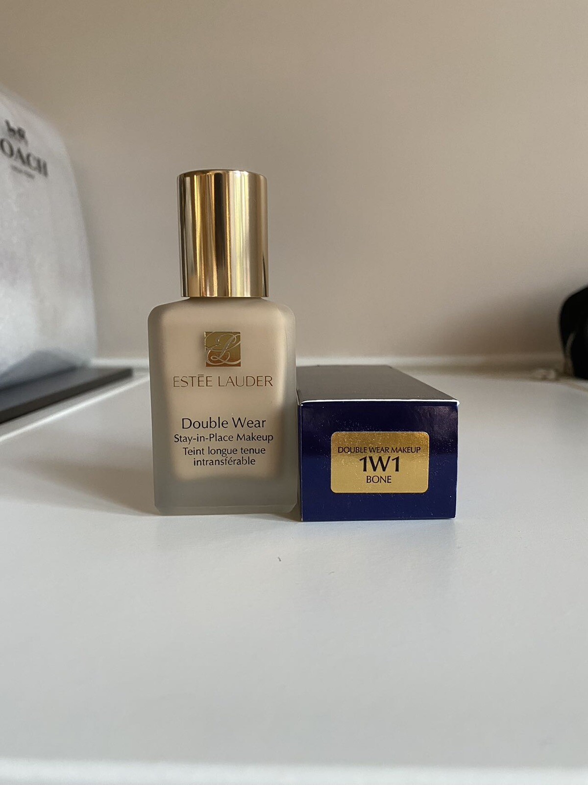 1W1 Bone~ Estée Lauder Double Wear Stay-in-Place Foundation 1 fl oz, NIB