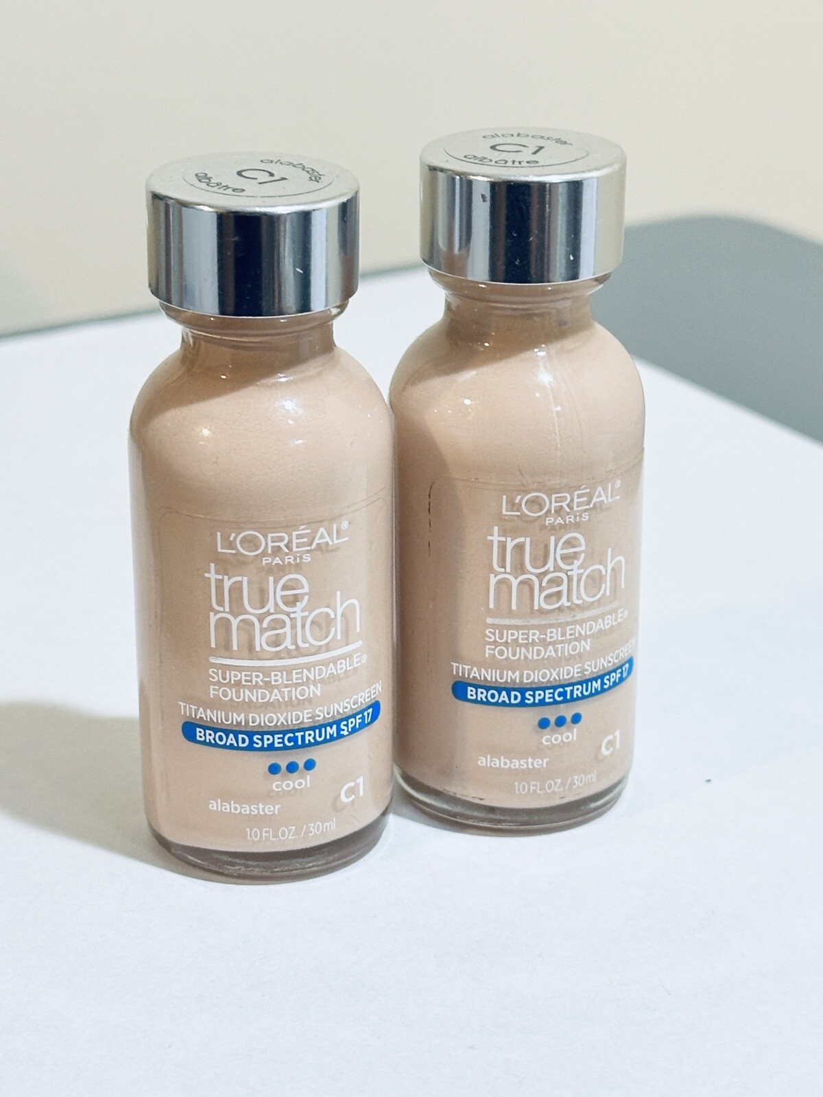 2X L’oreal True Match Broad Spectrum SPF 17 Alabaster ( C1) Foundation