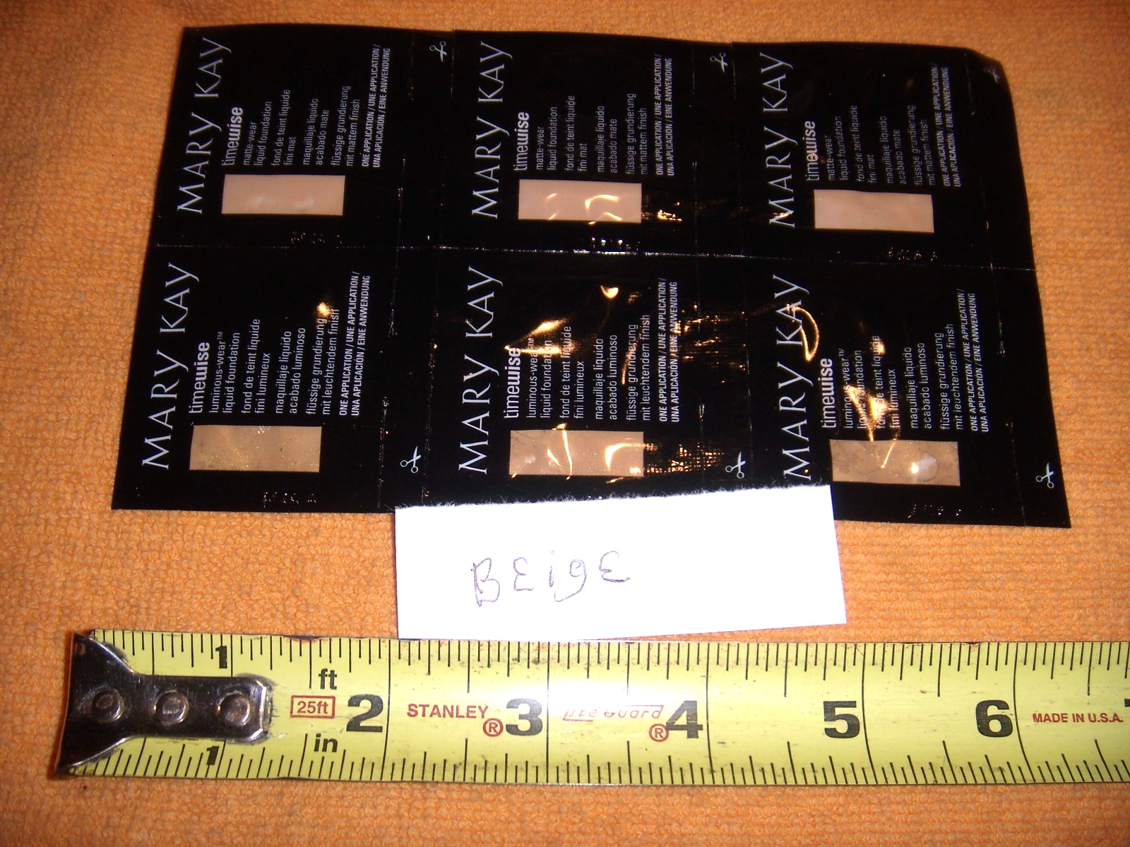 MARY KAY 12 BEIGE TIMEWISE LUMINOUS WEAR FOUNDATION SAMPLES FREE SHIPPING
