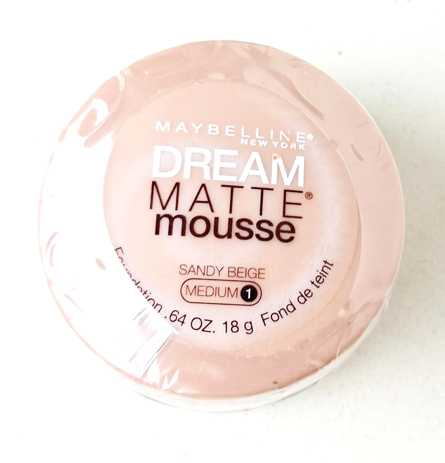 Maybelline Dream Matte Mousse Foundation Sandy Beige Medium 1 SEALED .64 oz